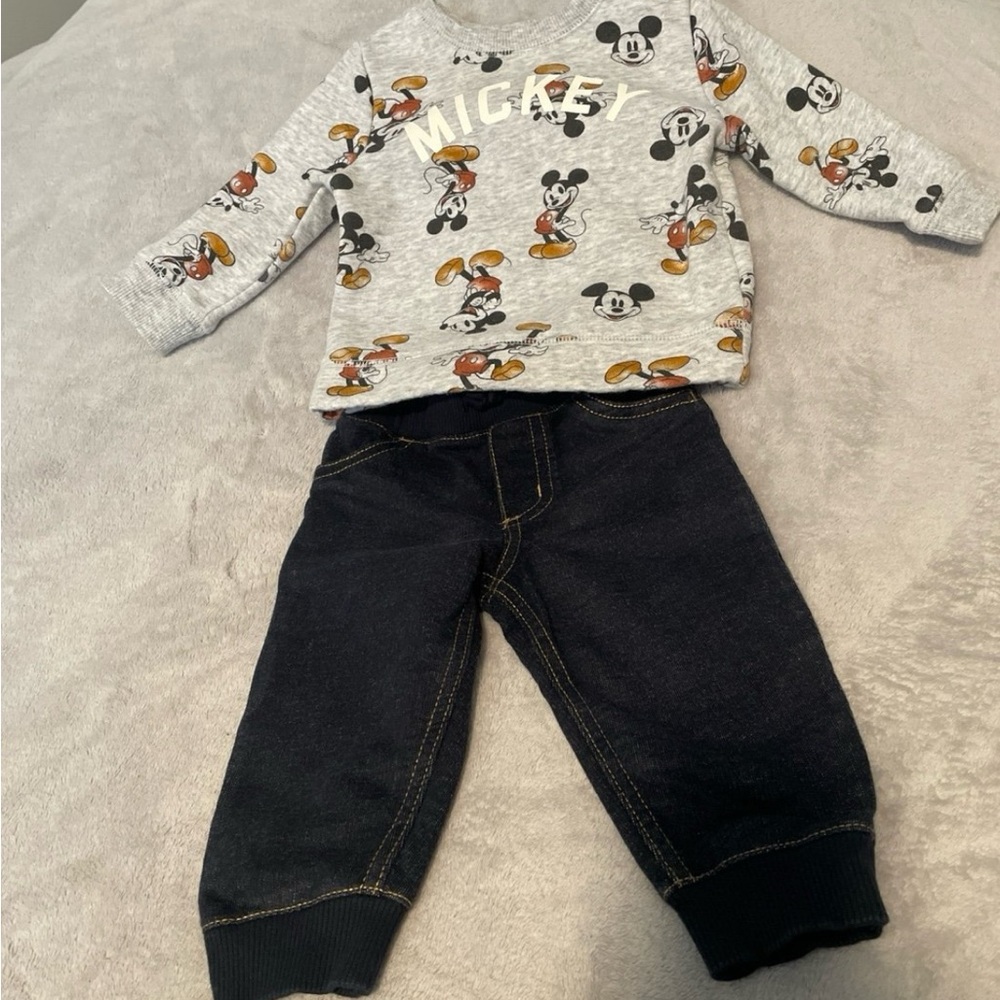 Disney Mickey Mouse Gray and Black Baby and black baby sweats from Carters